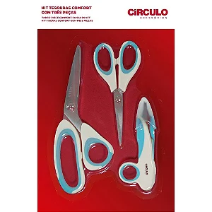 Kit Tesouras Comfort Com Três Peças Circulo