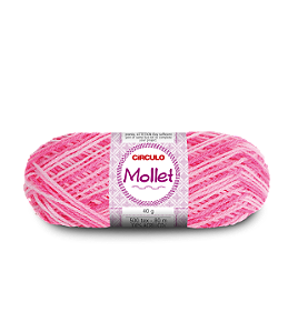 Lã Mollet Circulo 40gr Cor-9288-Mescla Prímula Rosa