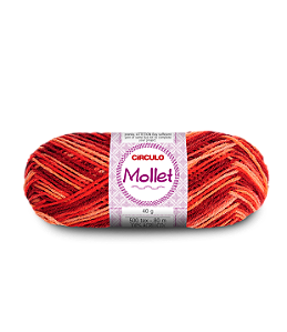 Lã Mollet Circulo 40gr Cor-9649-Mescla Urucum