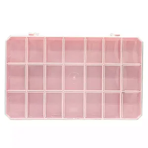 Caixa Organizadora C/21 Divisórias-Cor-Rosa Bebê