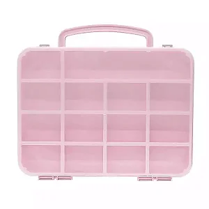 Maleta Organizadora C/14 Divisórias-Cor-Rosa Bebê