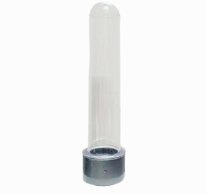 Tubete Acrílico Transparente 12cm Tampa Cor - Prata