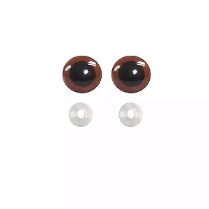 Olhos P/ Amigurumi 12mm Cor-Castanho C/Trava De Segurança Contém 5 Pares