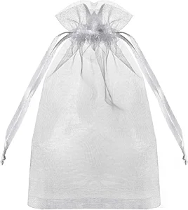 Saco de Organza 17x30 -Cor-Branco c/ 10 unid.