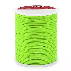 Cordão de Cetim CD001-1mm Cor-160-Verde Neon C/50mts