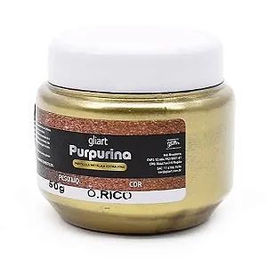 Purpurina Em Pó 50g Cor-Ouro Rico
