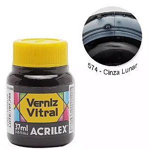 Verniz Vitral Acrilex 37ml Cor-574-Cinza Lunar