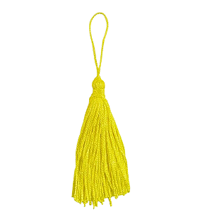 Pingente Pompom Tassel 7cm -Cor-106-Amarelo Gema c/ 10 unidades