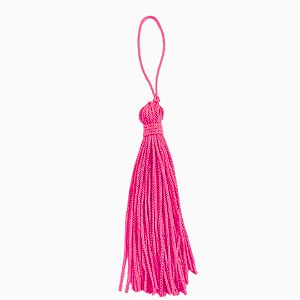 Pingente Pompom Tassel 7cm Cor-003-Rosa Neon c/ 10 unidades