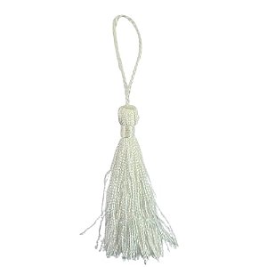 Pingente Pompom Tassel 7cm -Cor-101-Branco c/ 10 unidades