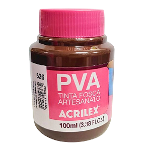 Tinta PVA Fosca Artesanato 100ml Cor-526-Marrom Escuro