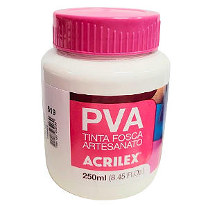 Tinta PVA Fosca Artesanato 250ml Cor-519-Branco
