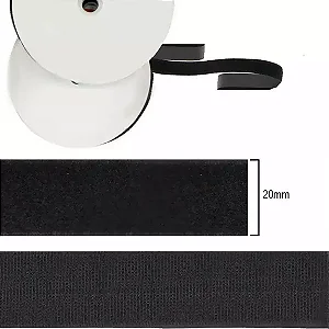 Velcro Adesivo 20mm x 25m - Cor-Preto - Ref.RO.150061