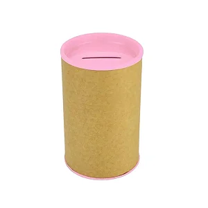 Cofre de Papel 10x6 Cm Cor-Rosa Bebê