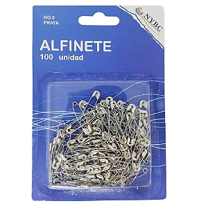 Alfinete de Segurança Com 100unid. Cor-Prata N°0