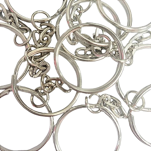 Argola para Chaveiro com Corrente 25mm Cor- Niquel com 100 Unid