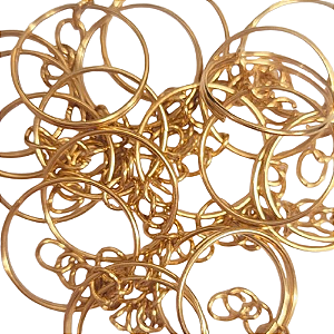 Argola para Chaveiro com Corrente 23mm Cor- Dourado com 100 Unid