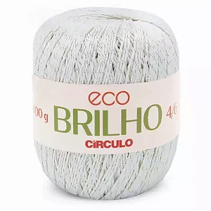 Barbante Eco Brilho Circulo 4/6 400g Cor-8001- Branco Ouro