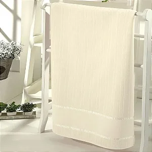 Toalha de Rosto Aveludada Bella para Bordar 50cm x 80cm - Dohler - Cor 3137-Marfim