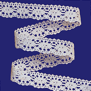 Renda de Algodão 1,6cm ArtePunto RA031 - Cor- 001-Branco Peça c/ 10 mt