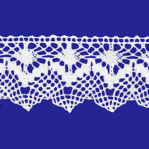 Renda de Algodão 3,8 cm ArtePunto RA008- Cor- 001-Branco  Peça c/ 10 mt
