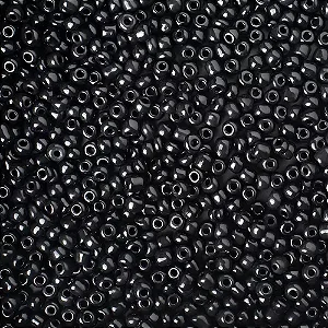 Miçanga Fosca de Vidro Segunda Linha 100g Cor Preto