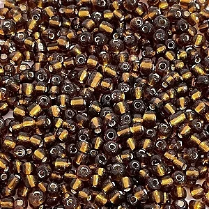 Miçanga Transparente de Vidro Segunda Linha 100g Cor Marrom