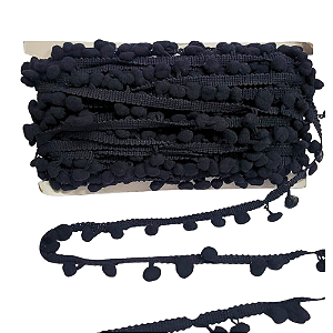 Fita Pompom 20mm - Com 25 Metros -Cor 310-Preto