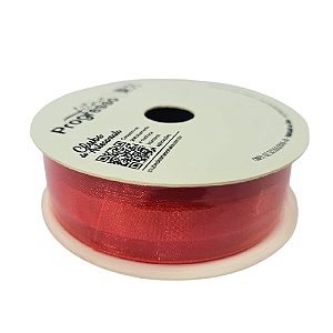 Fita de Voal  VCE 005  Progresso 22mm Cor -209 - Vermelho