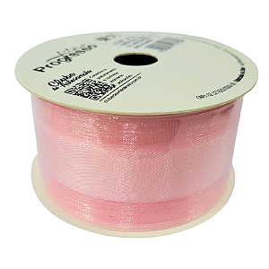 Fita de Voal  VCE 009  Progresso 38mm Cor -206 - Rosa Claro