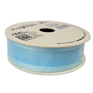 Fita de Voal com Ourela Acetinada  ZC 005 Progresso 22mm Cor -212-Azul Claro