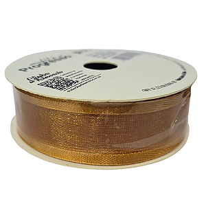 Fita de Voal com Ourela Acetinada  ZC 005 Progresso 22mm Cor -1353-Dourado