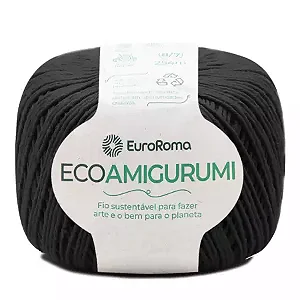 Fio Ecoamigurumi EuroRoma 254mts Cor -250-Preto