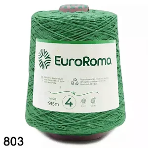 Barbante EuroRoma Cor-803-Verde Bandeira n°4 - 600g