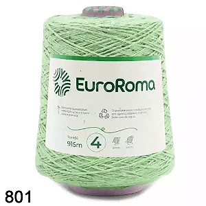 Barbante EuroRoma Cor-801-Verde Limão n°4 - 600g