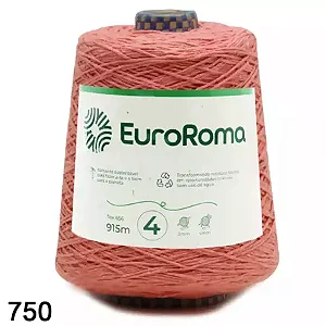 Barbante EuroRoma Cor-750-Laranja n°4 - 600g