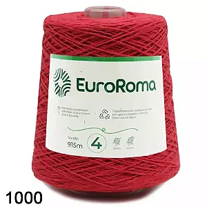Barbante EuroRoma Cor-1000-Vermelho n°4 - 600g