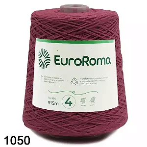 Barbante EuroRoma Cor-1050-Bordo n°4 - 600g