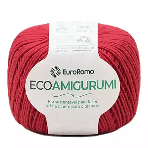 Fio Ecoamigurumi EuroRoma 254mts Cor -1000-Vermelho