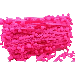 Fita Pompom 20mm - Com 25 Metros -Cor 03-Rosa Neon