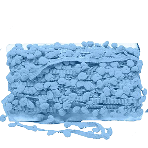 Fita Pompom 20mm - Com 25 Metros -Cor 182-Azul Hortênsia