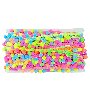 Fita Pompom 20mm - Com 25 Metros -Cor Multicolor 2