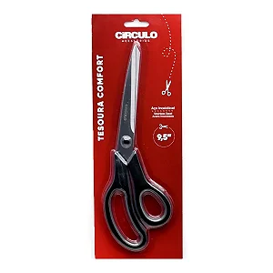 Tesoura Comfort 9,5 Com 24,1 cm Circulo Cor Preto