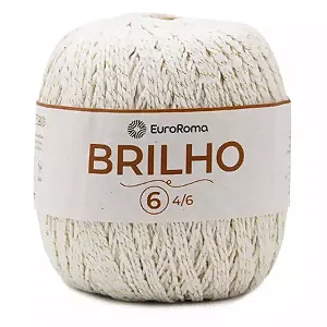 Barbante EuroRoma Brilho Ouro Cru n°6 400g