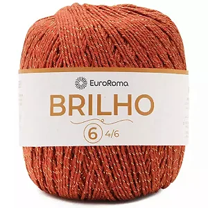 Barbante EuroRoma Brilho Ouro n°6 400g Cor - 710-Telha