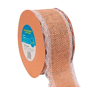 Fita Juta com Renda Luli JU-015 50mm Rolo com 10 Metros