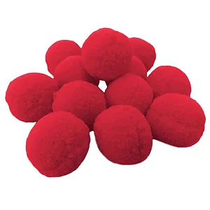 Pom-Pom S 40 mm - Pacote C/ 50 Unidades -Vermelho- Nº: 145