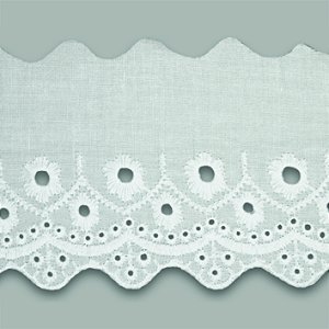 Bordado Ingles Algodao Arte Punto Ref BA010 Cor 001- Branco 13,7m