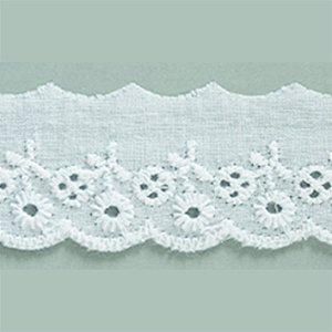 Bordado Inglês Arte Punto BA004 2,5cm Branco 13,7m