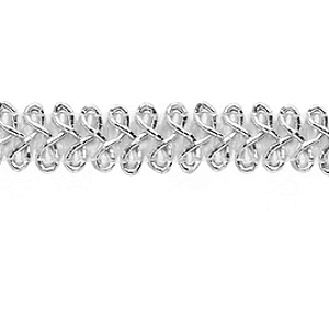 Galão Passamanaria Ref:Galao-93 Cor-Prata 10mm Com 20mt